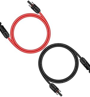 igreely 6ft black + 6ft red solar panel extension cable