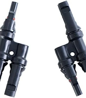JJN Solar Branch Connectors 2 to 1 Solar Connector Waterproof Solar Y Connector for Parallel Connection Between Solar Panels FMM+MFF(1 Pair)