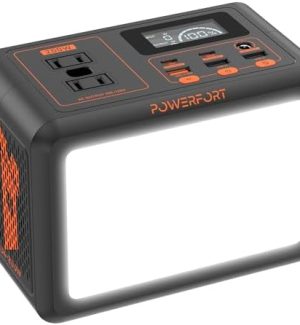 PowerFort Portable Power Station 99Wh - 200W Small Solar Generator with 3500+ Cycles LiFePo4 Battery