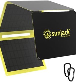 SunJack 60W Foldable Waterproof Solar Panel for Outdoor Charging