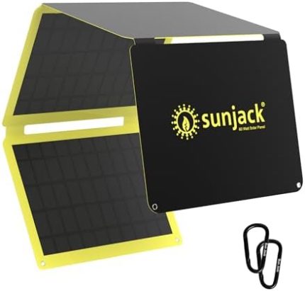 SunJack 60W Foldable Waterproof Solar Panel for Outdoor Charging
