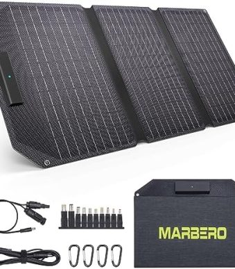 MARBERO 30W Foldable Solar Panel Charger with Multiple Outputs