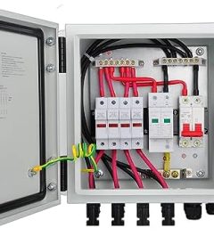 PowGrow 4-String Metal Solar Combiner Box with Surge Protection