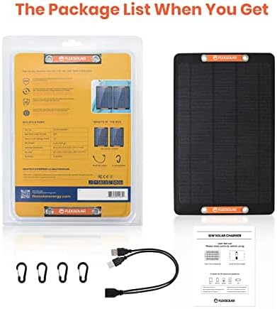 FlexSolar Pair of 6W Monocrystalline USB Solar Panels with IP67 Waterproofing