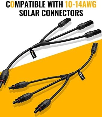 BougeRV Solar Y Branch Connectors 1 to 3: Parallel Panel Connections Kit