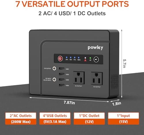 Powkey Portable Power Station with Solar Panel for Emergency Use