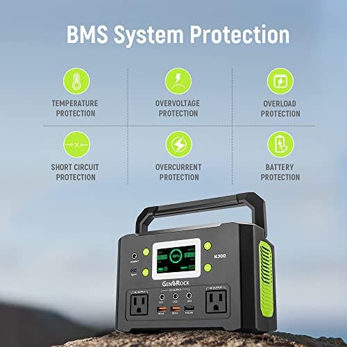 GENSROCK Portable 300W Power Station with Solar Generator