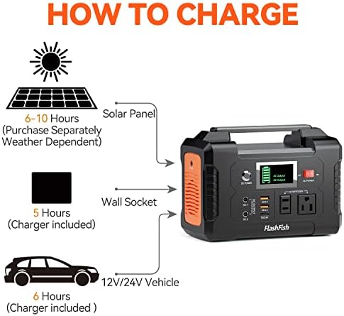 FlashFish 200W Portable Power Station for Outdoor Camping Emergency