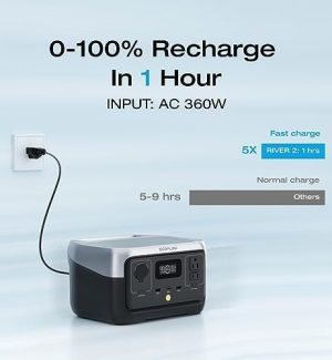 EF ECOFLOW River 2 - Portable 256Wh Power Station, Fast Charging