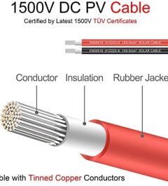 SGANGCAR 25FT Solar Extension Cable with Connectors and Adaptor