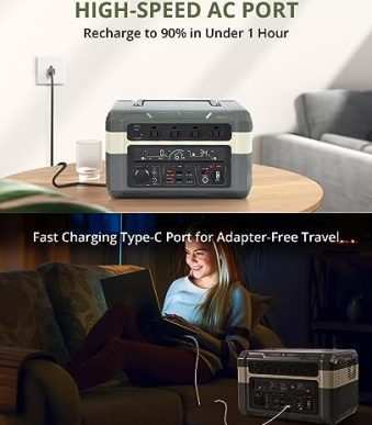 ACONEE 700W Portable Power Station: 614Wh Solar Generator Pack