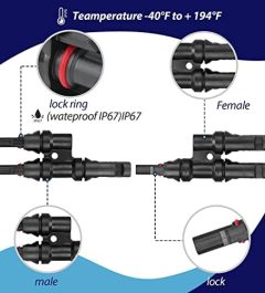 Weewooday 10 Pairs Waterproof Y Branch Solar Panel Connectors Set