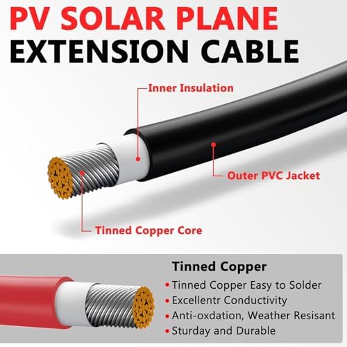 Vansdon 30ft 10AWG Solar Panel Extension Cable Kit