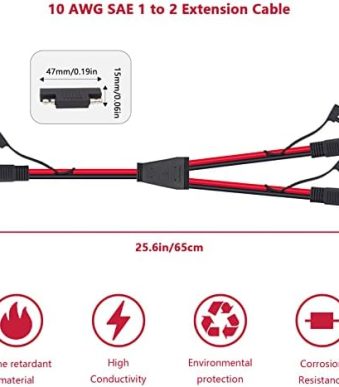 Billion wealth SAE Connector Y Splitter Extension Cable for Solar Connection