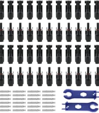 KEDAKEJI 44PCS Solar Panel Connectors with 10AWG Male/Female Pairs