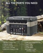 ACONEE 700W Portable Power Station: 614Wh Solar Generator Pack