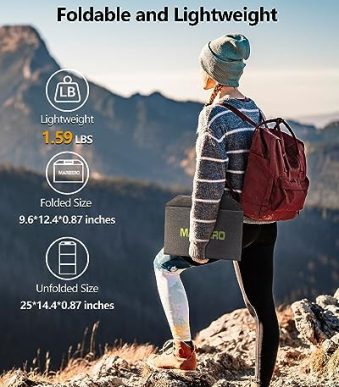 MARBERO 30W Foldable Solar Panel Charger with Multiple Outputs