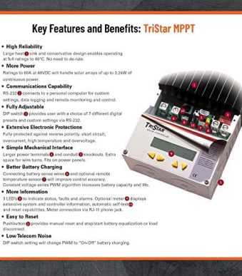 Morningstar Reliable Tristar 60A MPPT Solar Charge Controller