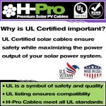 H-Pro 15ft High-quality Solar PV Cables with double insulation