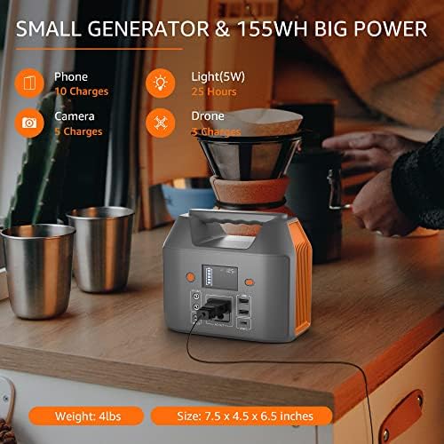 EnginStar 150W Portable Power Station with Portable Power Bank