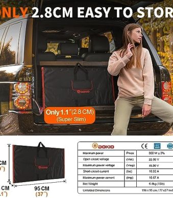 DOKIO Portable 300w Solar Panel Kit for Camping and RVs