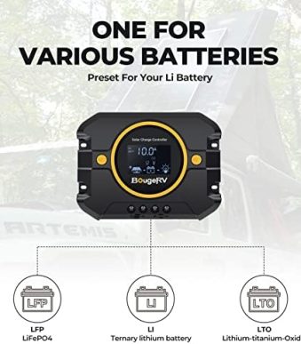 BougeRV 10A Solar Charge Controller: Versatile, Backlit, USB-equipped