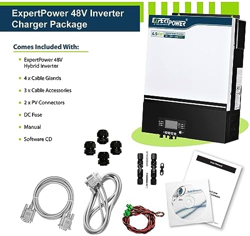 ExpertPower 6500W Hybrid Solar Inverter with MPPT Controller, WiFi Enabled