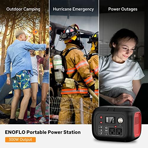 ENOFLO Portable Power Station 300W Power Bank with 9 Outputs