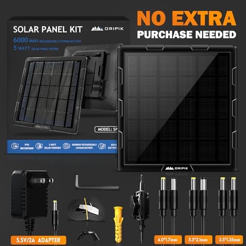 ORIPIK 12V Solar Panel: for Game Camera Lithium Charger