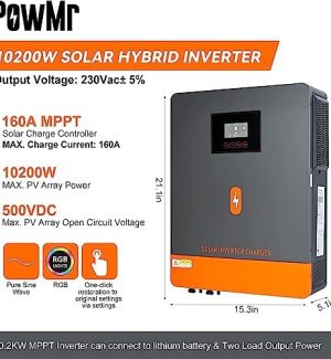PowMr 10200W Solar Inverter 48V DC to 220V/230V AC
