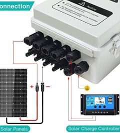 EXCELFU Waterproof Solar Combiner Box with Lightning Protection for Solar Panels