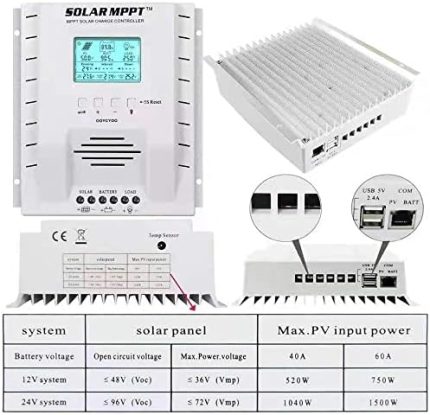 OOYCYOO 60A MPPT Solar Charge Controller 60 amp