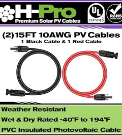 H-Pro 15ft High-quality Solar PV Cables with double insulation