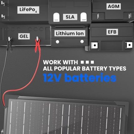 POWOXI 20W Solar Battery Charger + 8A MPPT Controller