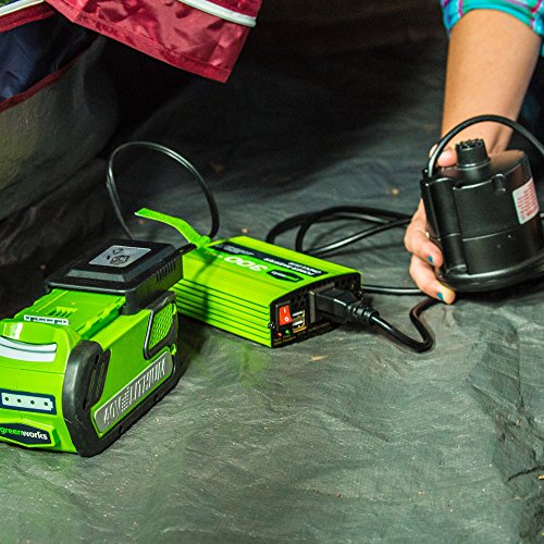 Greenworks Cordless Power Inverter with USB and AC Ports