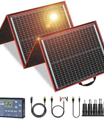 DOKIO 160w Portable Solar Panel with Controller and USB Output