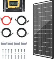 JJN 100W 12V Solar Panel Kit with Controller, Mounting Brackets, Cables