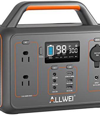 ALLWEI Portable 300W Power Station with USB-C, 110V AC Outlet