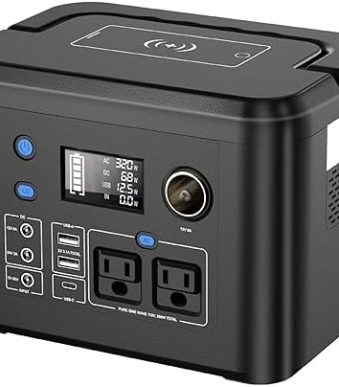 Powkey Portable 350W Power Station for Outdoors and Emergencies