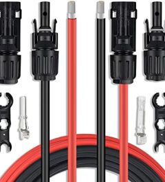 SGANGCAR 25FT Solar Extension Cable with Connectors and Adaptor