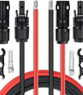 SGANGCAR 25FT Solar Extension Cable with Connectors and Adaptor