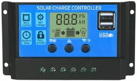 JahyShow Solar Charge Controller with Dual USB Port and LCD Display