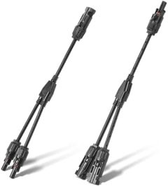 Pjerjzn Solar Panel Y Branch Splitter Connector 30A 1x4MM (1 Pair)
