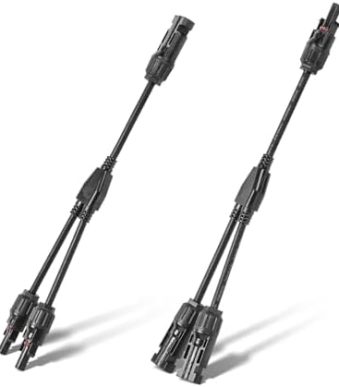 Pjerjzn Solar Panel Y Branch Splitter Connector 30A 1x4MM (1 Pair)