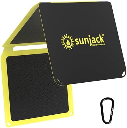 SunJack 15W Waterproof Solar Panel Charger for Outdoor Use