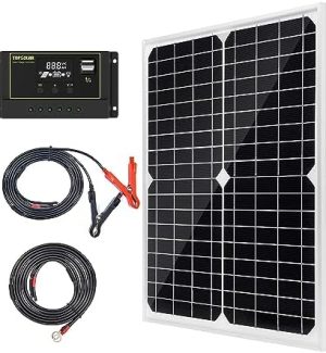 Topsolar 20W 12V Solar Panel Kit with Charge Controller