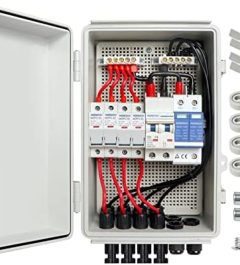 EXCELFU Waterproof Solar Combiner Box with Lightning Protection for Solar Panels