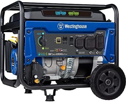 Westinghouse 6600W Dual Fuel Portable Generator, CO Sensor, CARB Compliant