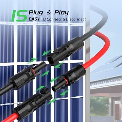 Bateria Power 20FT 12AWG Solar Panel Extension Cable Set