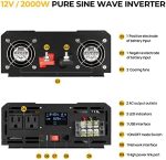 bougerv 2000w pure sine wave inverter with lcd display